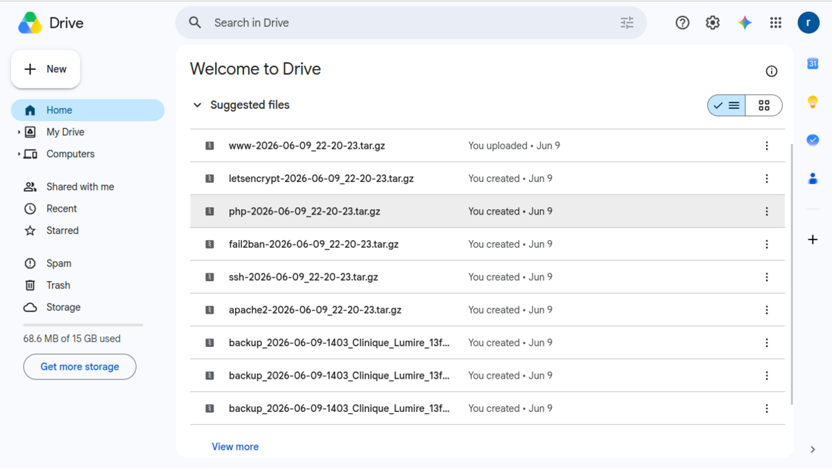Google Drive backup