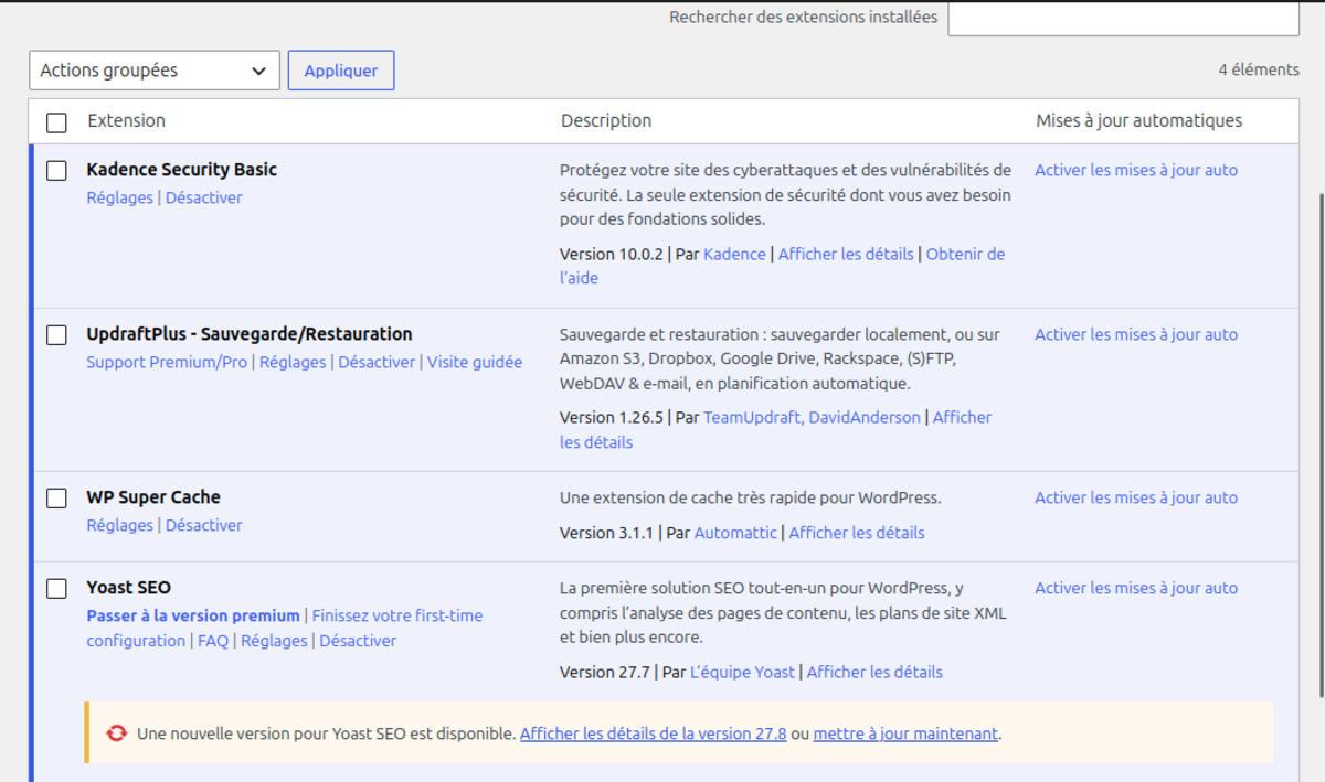 Extensions WordPress